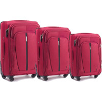 Moderní cestovní tašky STRIPE 4 - set S+M+L - tmavě červené