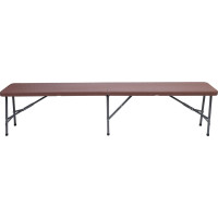 Set cateringového nábytku RATTAN - stůl 180 cm + 2 lavice - hnědý