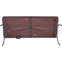 Set cateringového nábytku RATTAN - stůl 180 cm + 2 lavice - hnědý