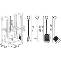 Stojan na dřevo s příslušenstvím FUEGO