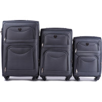 Moderní cestovní tašky MOVE 4 - set S+M+L - tmavě šedé