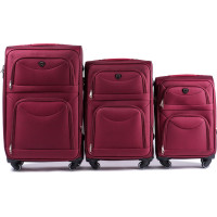 Moderní cestovní tašky MOVE 4 - set S+M+L - tmavě červené