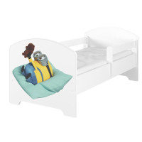 Dětská postel OSKAR - 160x80 cm - Mimoni - Mimoň s medvídkem