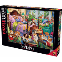 ANATOLIAN Puzzle Pejsci v posteli 1000 dílků