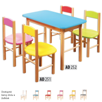 Dětská dřevěná židlička z masivu - barevná