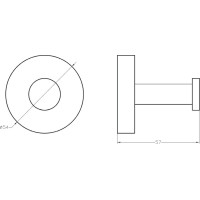 Koupelnový věšák válcový magnetický - 54 × 54 × 57 mm - chrom