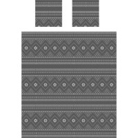 Vánoční deka 160x200 cm + 2 ks povlaků na polštář - norský vzor - šedá