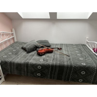 Vánoční deka 160x200 cm + 2 ks povlaků na polštář - norský vzor - šedá