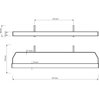 Držák ručníků na otopné těleso SINGLE - 610 × 48 × 140 mm