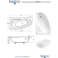 Asymetrická vana CORNEA