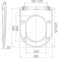 Závěsné RIMLESS WC - 53x35,5x36 cm + duroplast sedátko SLIM