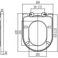 Závěsné kapotované WC Smart Flush RIMLESS - 49,5x36x37 cm + duroplast sedátko