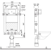 WC komplet pro zazdění s příslušenstvím - WC 35,5x52,5 cm