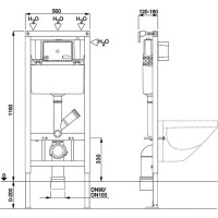 WC komplet pro sádrokarton s příslušenstvím - WC 35,5x52,5 cm