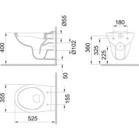 WC komplet pro sádrokarton s příslušenstvím - WC 35,5x52,5 cm