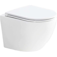 Závěsné kapotované WC Smart Flush RIMLESS - 49,5x36x37 cm + duroplast sedátko SLIM