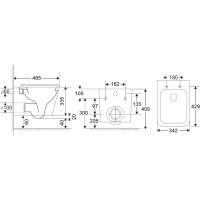 WC komplet pro sádrokarton s příslušenstvím - WC 34,2x42,9 cm