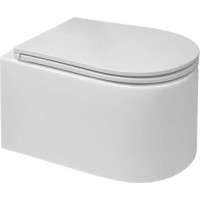 Závěsné kapotované WC RIMLESS - 49,5x36x37 cm + duroplast sedátko SLIM