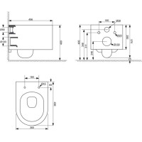 WC komplet pro sádrokarton s příslušenstvím - WC 36x49,6 cm