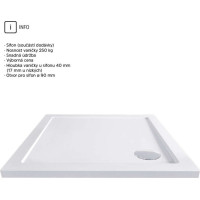 Sprchový kout KORA 90x90 cm - bílý ALU/sklo Grape + SMC vanička SLIM