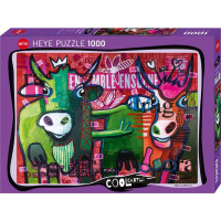HEYE Puzzle Pruhované krávy 1000 dílků