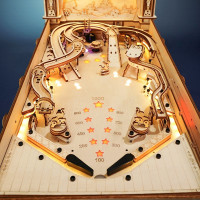 ROBOTIME Rokr Svítící 3D dřevěné puzzle Hrací automat: Pinball 482 dílků