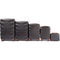 Moderní cestovní kufry ARROW - set KK+XS+S+M+L - tmavě šedé