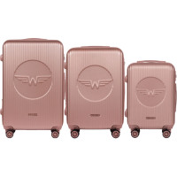 Moderní cestovní kufry WILL 2 - set S+M+L - rose gold - TSA zámek