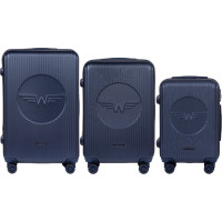 Moderní cestovní kufry WILL 2 - set S+M+L - tmavě modré - TSA zámek