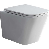 Závěsné kapotované WC Smart Flush RIMLESS - 49x34x35 cm + duroplast sedátko SLIM