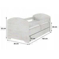 Dětská postel OSKAR - 160x80 cm - Jurský svět - Sharp Teeth