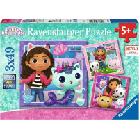 RAVENSBURGER Puzzle Gábinin kouzelný domek 3x49 dílků