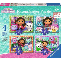 RAVENSBURGER Puzzle Gábinin kouzelný domek 4v1 (12, 16, 20, 24 dílků)