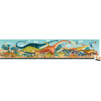 JANOD Panoramatické puzzle v kufříku Dinosauři 100 dílků