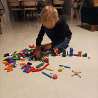 Dřevěné barevné domino 360 kusů