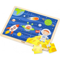 VIGA Dřevěné puzzle Cesta do vesmíru 24 dílků