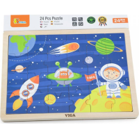 VIGA Dřevěné puzzle Cesta do vesmíru 24 dílků