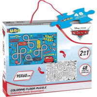 LUNA Oboustranné puzzle Auta: Bludiště 48 dílků