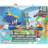 LUNA Podlahové puzzle Domácí mazlíčci 48 dílků