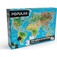 POPULAR Puzzle Mapa světa v angličtině 160 dílků