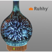 Aroma difuzér - zvlhčovač s LED světlem - 100ml - dekor dřeva