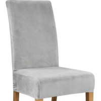 Sametový potah na židli - šedý