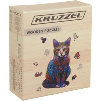 Dřevěné puzzle - Barevná kočka