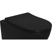 Duroplast WC sedátko REA CARLO Flat - softclose - černé matné