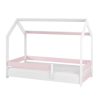 Dětská domečková postel LITTLE HOUSE - růžová - 180x80 cm