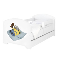 Dětská postel OSKAR - 180x80 cm - Mimoni - Mimoň s medvídkem