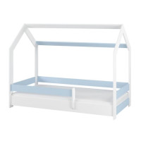 Dětská domečková postel s přistýlkou LITTLE HOUSE - modrá - 160x80 cm