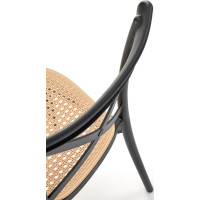 Jídelní plastová židle RITA - černá/hnědá