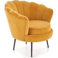 Křeslo AMORTO - čalouněné - hořčicové/černé