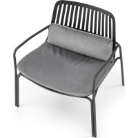 Křeslo MELBY - kovové - černé/šedé